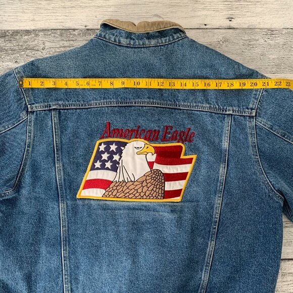 Vintage Blanket Lined Jean Jacket Firefighter Workwear USA E-One 90s Y2K - Picture 12 of 16